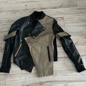 Custom Ghost Label Leather Bomber Jacket